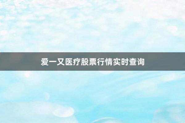 爱一又医疗股票行情实时查询